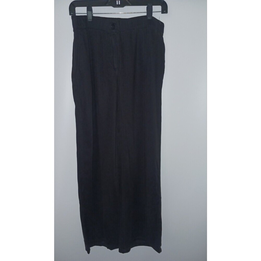 Eileen Fisher Flex Tencel Ponte Straight Pant Womens S/P Small Petite Black F22